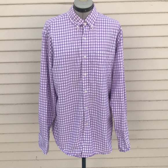 J. Crew Other - J.crew purple white plaid 2 ply button down shirt